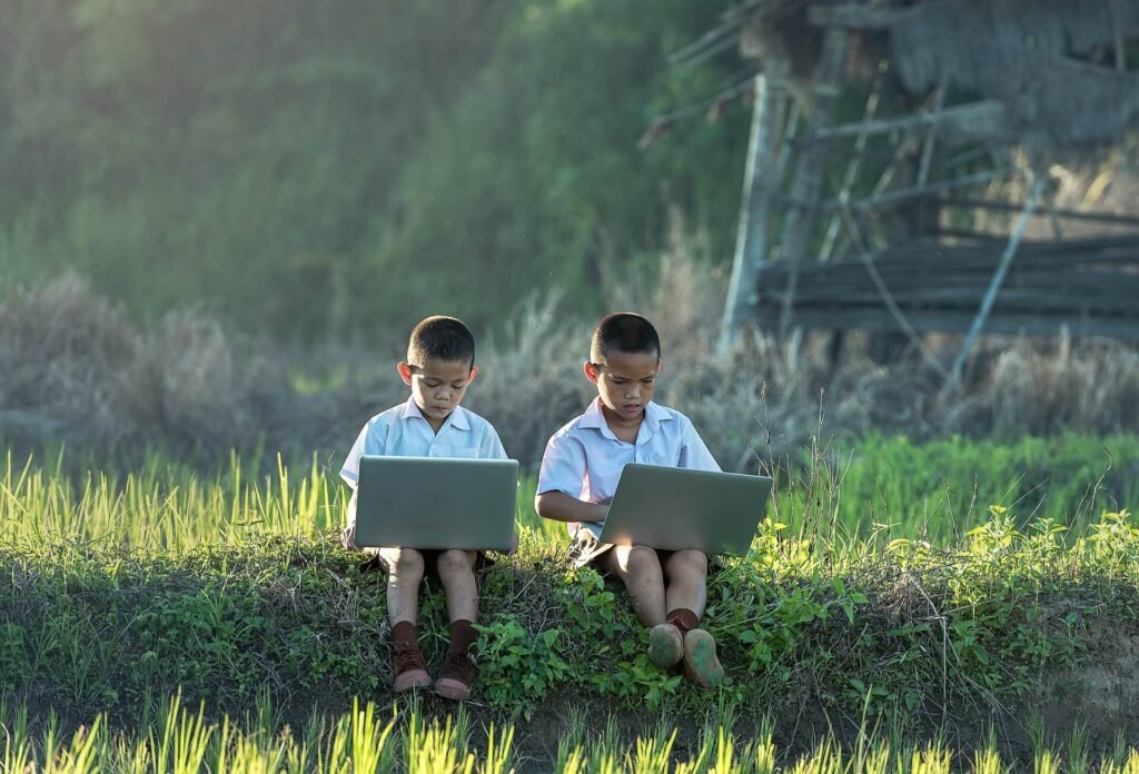 Slow Internet issue resolved two children enjoying internet