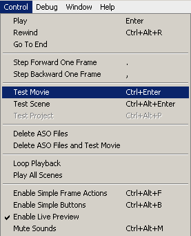 Test Movie in Flash CS3